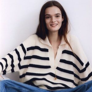 NWT rib knit striped sweater